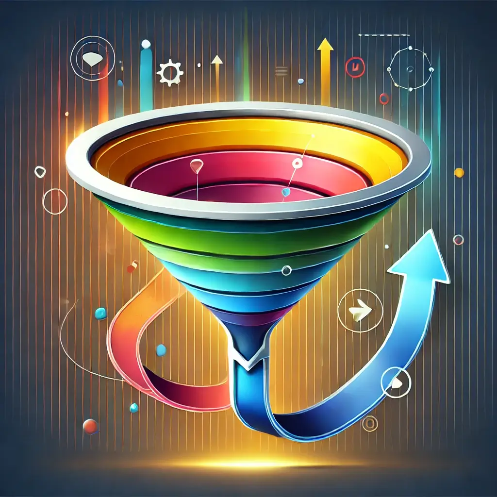 imagen que representa un embudo de ventas con campañas de google ads